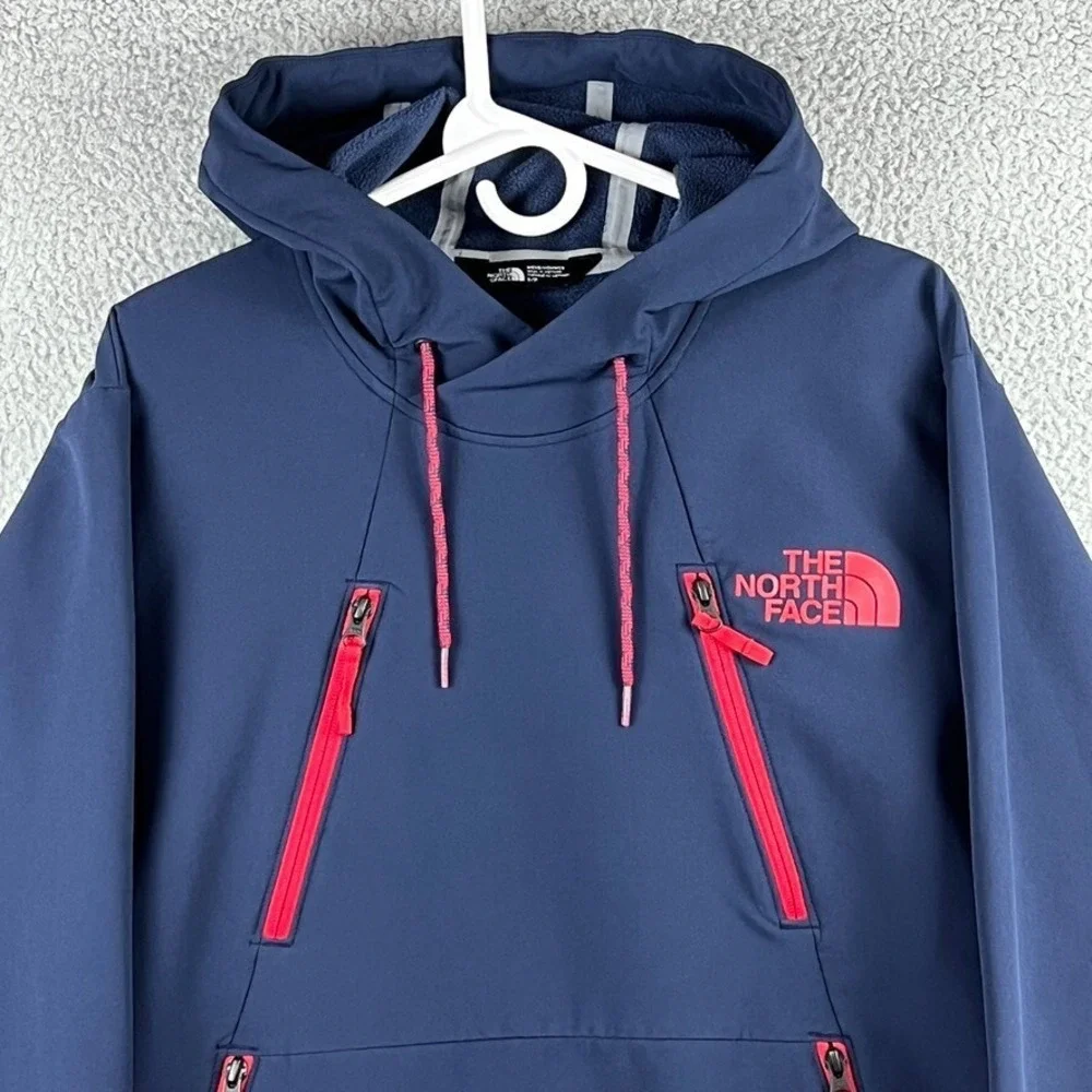 The North Face Men's Small Tekno Pullover Hoodie Jacket Navy‎ Blue (stain/wear)